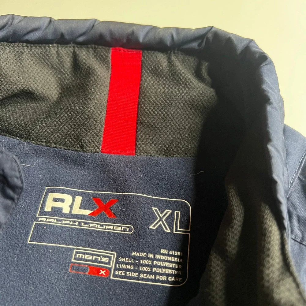 Polo Ralph Lauren RLX US Open 2005 Big Pony Windbreaker Jacket Mens XL Navy Blue